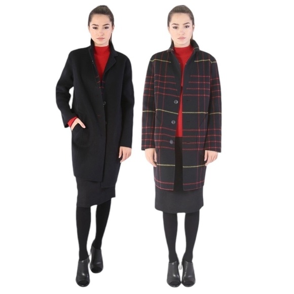 RAG & BONE Bree Reversible Raglan Wool Coat Women's Size 10 - Picture 1 of 16